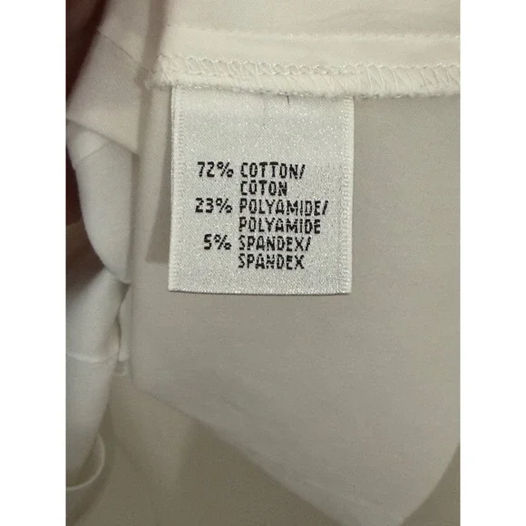 LAFAYETTE 148 White Cotton Blend Pleated 3/4 Sleeve‎ Collared Shirt Top Size 12 - Picture 3 of 7
